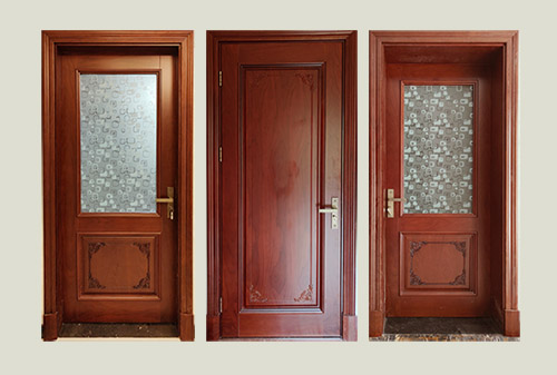 科尔沁左翼中中式家庭装修实木木门定制安装效果图